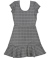 Planet Gold Womens Plaid Fit & Flare Dress