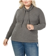 Planet Gold Womens Cowl Pullover Sweater gray 3X