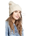 Free People Womens Cable Knit Beanie Hat natural One Size