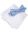 Alfani Mens Pocket Square Set Self-tied Bow Tie blue One Size