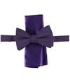 Alfani Mens Pocket Square Set Self-tied Bow Tie darkpurple One Size