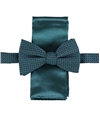 Alfani Mens Pocket Square Set Self-tied Bow Tie dkgreen One Size