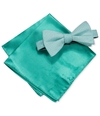Alfani Mens Pocket Square Set Self-tied Bow Tie green One Size