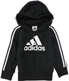 Adidas Boys Classic Cotton Fleece Hoodie Sweatshirt black 24M