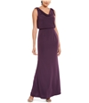 Adrianna Papell Womens Solid Blouson Gown Dress darkpurple 6