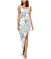 Adrianna Papell Womens Floral Gown Dress pastelblue 0