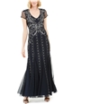 Adrianna Papell Womens Beaded Gown Dress, TW2