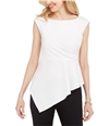 Adrianna Papell Womens Solid Sleeveless Blouse Top white 4P