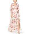 Adrianna Papell Womens Floral Gown Dress ivory 8