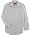 Alfani Mens Triangle Dot Button Up Dress Shirt navypartyprin 17-17.5