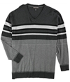 Alfani Mens Bold Pop Striped V Neck Pullover Sweater