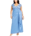 Betsy & Adam Womens Ruched Gown Dress, TW2