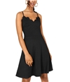 Rosie Harlow Womens Scalloped Trim Fit & Flare Dress black XS