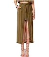 J.O.A. Womens Striped Wrap High-Low Skirt olivemulti XS