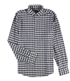 bar III Mens Stretch Button Up Dress Shirt navyecru 16-16.5