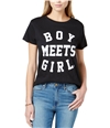 Boy Meets Girl. Womens Logo Graphic T-Shirt blackwhite XS/S
