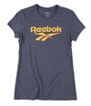 Reebok Womens Linear Logo Graphic T-Shirt hthrbluegold M