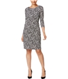 Ny Collection Womens Printed A-Line Sheath Dress