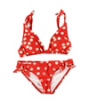 Bikini Lab Womens Dot-Print Sash Side 2 Piece Bikini red M