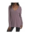 BP. Womens Solid V-Neck Pullover Sweater purple XS
