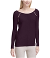 Calvin Klein Womens Hardware Detail Pullover Sweater purple S
