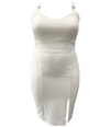 Crave Fame Womens Textured Bodycon Dress white 1X