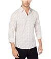 Michael Kors Mens Micro Square Button Up Shirt darkchino 2XL