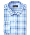 Club Room Mens Wrinkle Resistant Button Up Dress Shirt blueframedgng 15