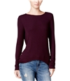 Chelsea Sky Womens Open Back Pullover Blouse eggplant M