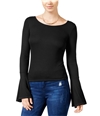 Chelsea Sky Womens Ribbed Pullover Blouse blk M