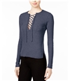 Chelsea Sky Womens Lace-Up Pullover Blouse nav M