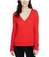 Sanctuary Clothing Womens Ribbed Wrap Top Basic T-Shirt brightred XS