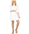 Sanctuary Clothing Womens Eyelet-Trim Pleated Dress white L