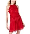 Speechless Womens Sequined Lace A-line Dress red 11
