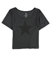 dELiA*s Womens Faux Sequin Star Graphic T-Shirt black XL