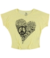 Delia*S Womens Peace Heart Graphic T-Shirt