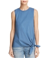 Dylan Gray Womens Side-tie Sleeveless Blouse Top bluelagoon S