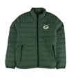 Dkny Mens Green Bay Packers Zippered Puffer Jacket