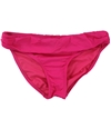Kenneth Cole Womens Pink Solid Banded Bikini Swim Bottom