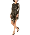 Lucy Paris Womens Gold Twist Front A-line Dress gold XS