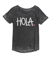 Dreamr Womens Hola Graphic T-Shirt gray L