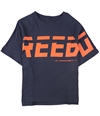 Reebok Womens Logo Across Graphic T-Shirt navy S