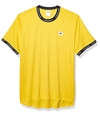 Reebok Mens Logo Trim Embellished T-Shirt yellow S