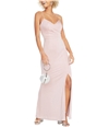 Eliza J Womens V-Neck Glitter A-line Gown Dress blush 10