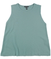 Eileen Fisher Womens Solid Sleeveless Blouse Top green S