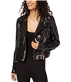 Rachel Zoe Womens Cassie Sequined Motorcycle Jacket black 2