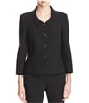 Finity Womens Fitted Four Button Blazer Jacket black 8