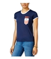 Mighty Fine Womens Navy Pocket Graphic T-Shirt
