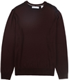 Ryan Seacrest Mens Plaid Crew Pullover Sweater cordovan XL