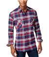 Weatherproof Mens Vintage Plaid Flannel Button Up Shirt red S